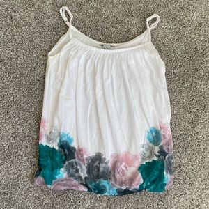 H&M White with flowers Tank Top